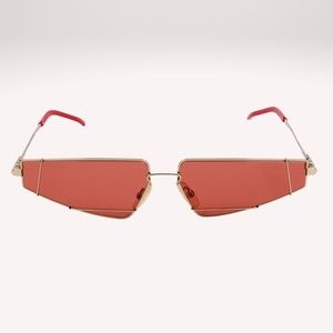 Fendi Fiend FFM0054/S narrow asymmetric metal sunglasses.